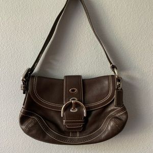 vintage brown leather coach bag